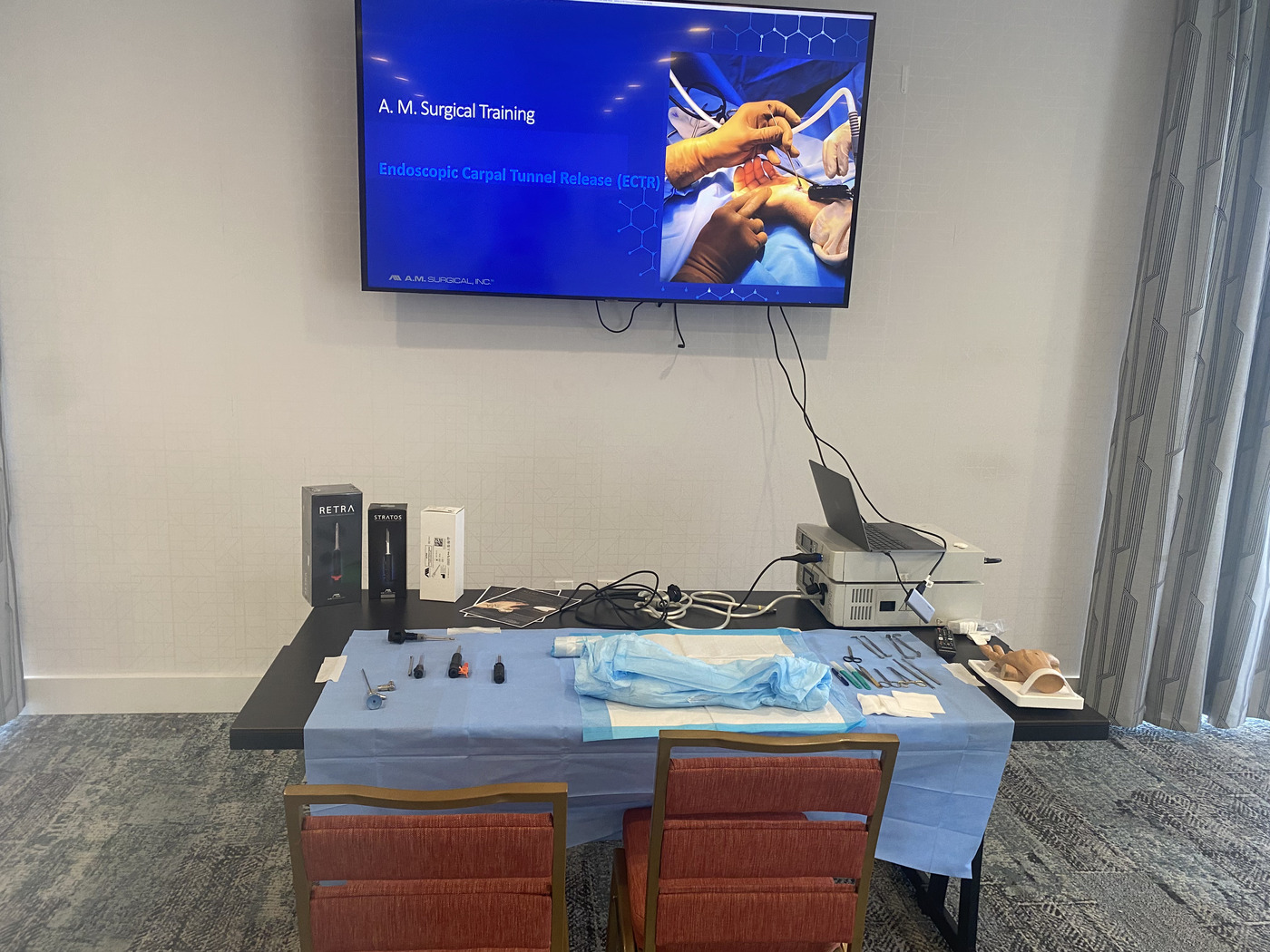 A mobile training lab arranged at a local venue